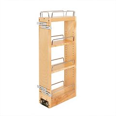 Rev-a-shelf Pull Out Wall Storage Organizer For Kitchen Cabinets, Sliding  Door Mounted Spice Rack With 3 Adjustable Shelves, Maple Wood, 4asr-18 :  Target
