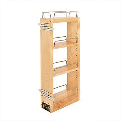 Rev-A-Shelf Pull Out Wall Storage Organizer for Kitchen Cabinets, Sliding  Door Mounted Spice Rack with 3 Adjustable Shelves, Maple Wood, 4ASR-15