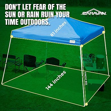 Caravan Canopy Pop-Up Tent V Series 2 12 x 12 ft Slanted Leg Instant Shade, Blue