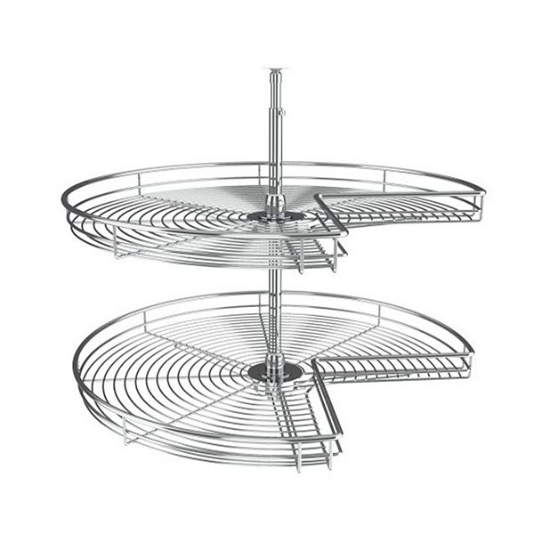 Revashelf 32" Lazy Susan Kidneyshaped 2shelf Corner Chrome