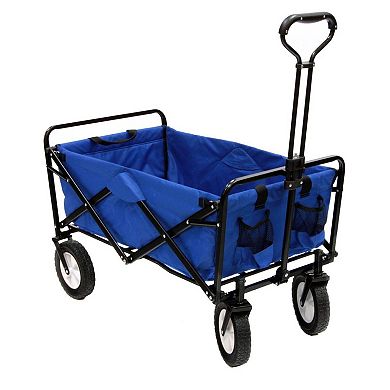 Mac Sports Collapsible Folding Outdoor Utility Garden Camping Wagon Cart, Blue