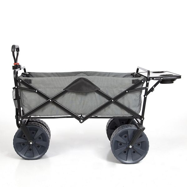 Mac Sports Collapsible All Terrain Beach Utility Wagon Cart with Table, Grey