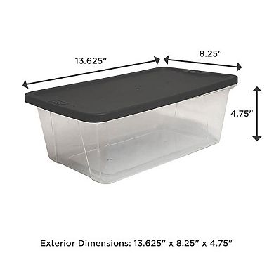 Homz Snaplock 6 Quart Clear Organizer Storage Container Bin with Lid (10 Pack)