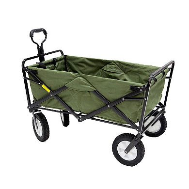 Mac Sports Collapsible Folding Outdoor Utility Garden Camping Wagon Cart, Green