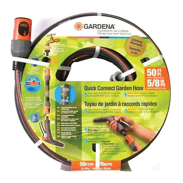 Gardena 5/8 Inch Diameter 50 Foot Comfort Quick Connect Heavy Duty