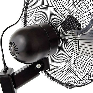Active Air ACFW16HDB 16 Inch 3-Speed Metal Wall Mountable Oscillating Tilt Fan