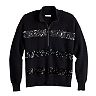 Women's Nine West Quarter Zip Sequin Stripe Pullover Sweater