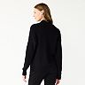 Women's Nine West Quarter Zip Sequin Stripe Pullover Sweater