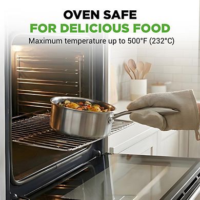 NutriChef 8-Piece Triply Cookware Set Stainless Steel - Triply Kitchenware Pots & Pans Set