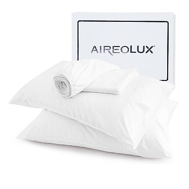 Aireolux 500 Thread Count Sateen Tencel Cotton Sheet Set with Pillowcases