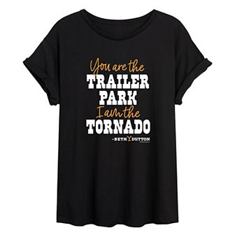 Juniors' Yellowstone Tornado Oversized Graphic Tee