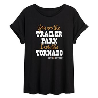 Juniors' Yellowstone Tornado Oversized Graphic Tee
