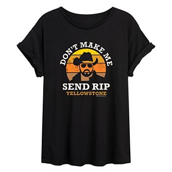 Juniors' Yellowstone "Don't Make Me Send RIP" Oversized Graphic Tee