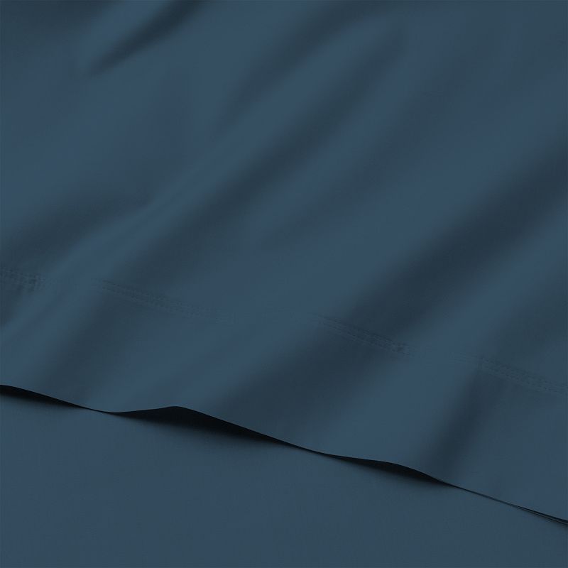 Purity Home 300 Thread Count Sateen Sheet Set with Pillowcases, Dark Blue, 