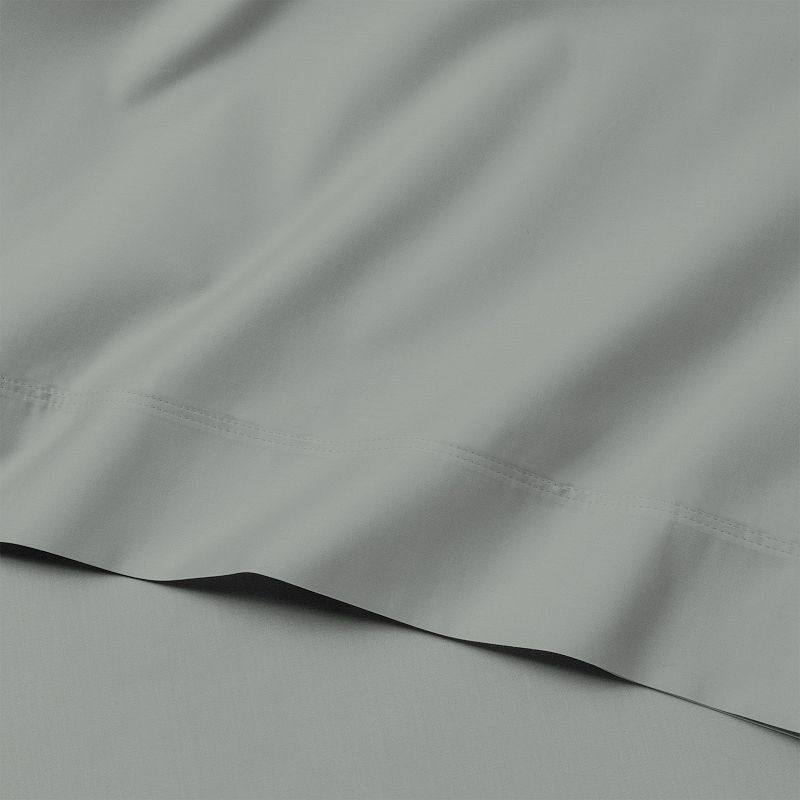 Purity Home 300 Thread Count Sateen Sheet Set with Pillowcases, Light Grey,