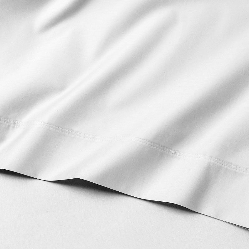 Purity Home 300 Thread Count Sateen Sheet Set with Pillowcases, White, FULL