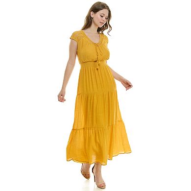 Women's Luxology Gauze Smocked Waist Maxi Dress