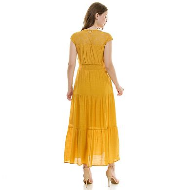 Women's Luxology Gauze Smocked Waist Maxi Dress