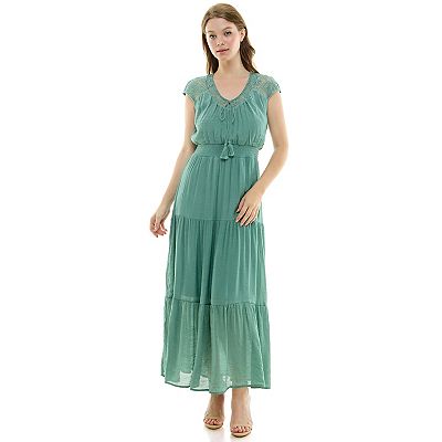 Women's Luxology Gauze Smocked Waist Maxi Dress, Size: Small, Junebug
