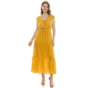 Women's Luxology Gauze Smocked Waist Maxi Dress