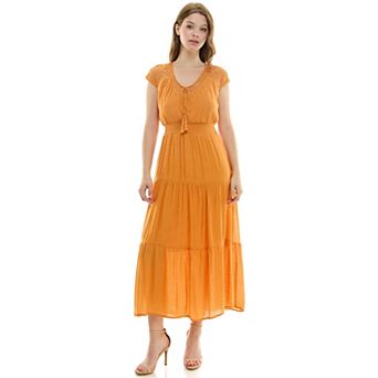 Women's Luxology Gauze Smocked Waist Maxi Dress
