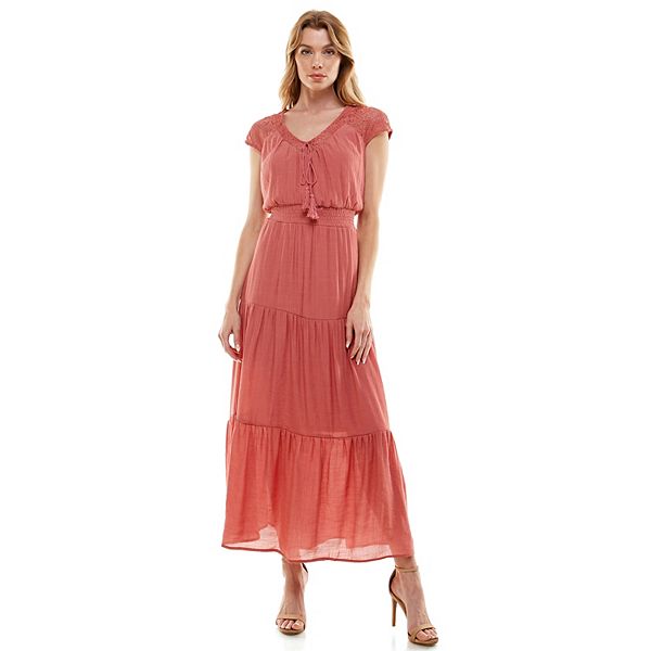 Women's Luxology Gauze Smocked Waist Maxi Dress