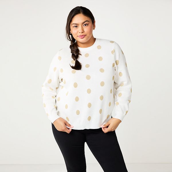 Plus size shop polka dot sweater