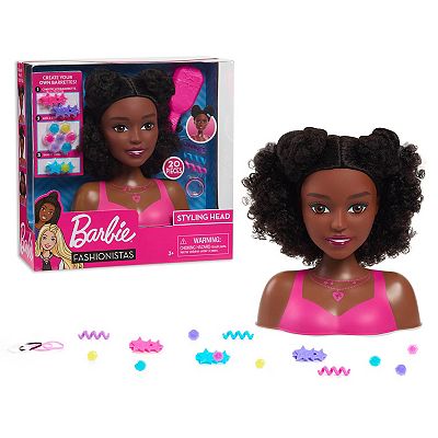 Just Play Barbie Black Hair Small Styling Head