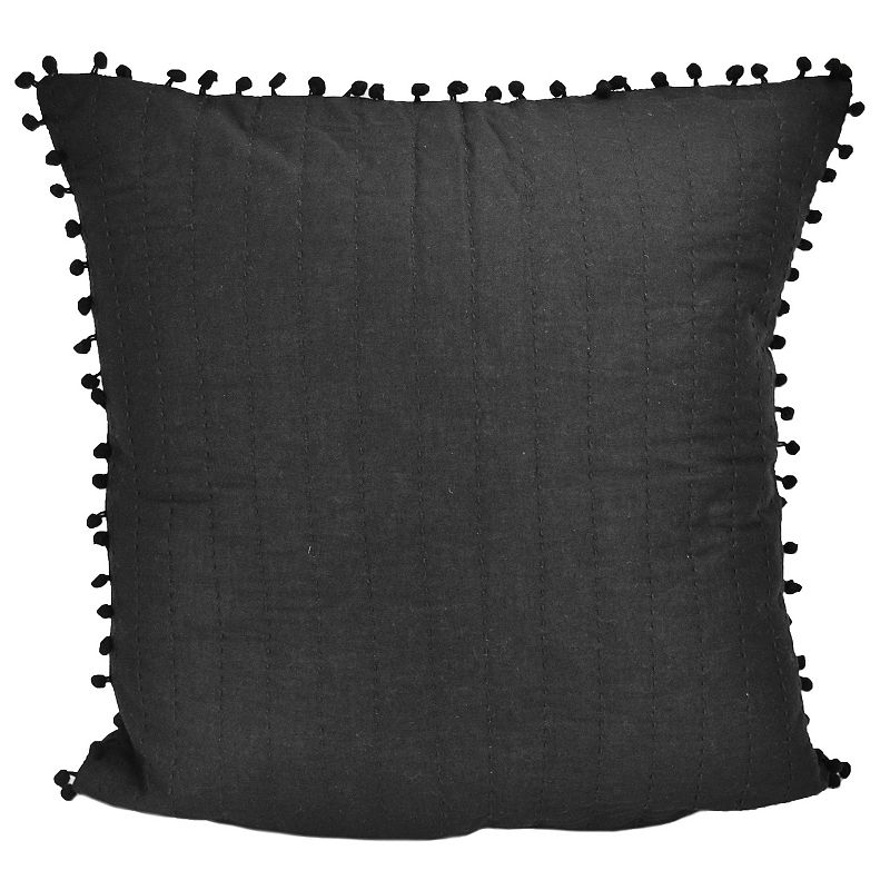 73144839 Donna Sharp Black Pom Pillow, Multicolor, Fits All sku 73144839