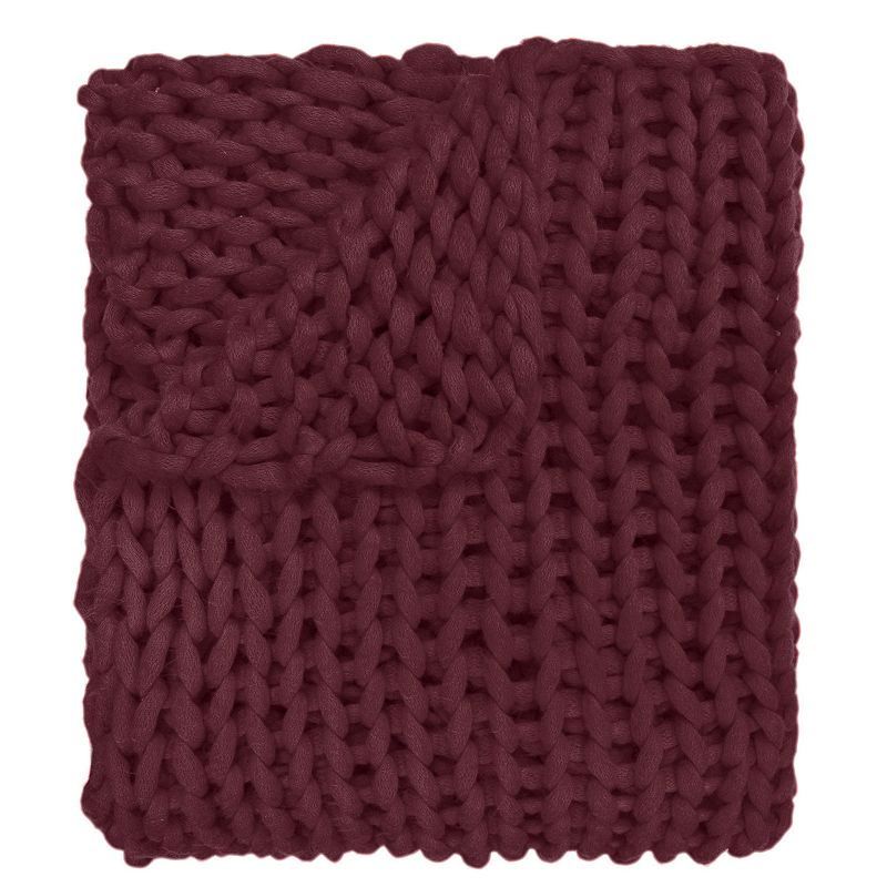 Donna Sharp Chunky Knit Throw, Red