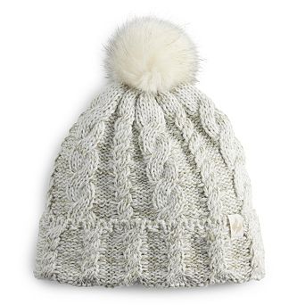 Girls 7-16 Heat Holders Cable Knit Heatweaver Pom Pom Hat