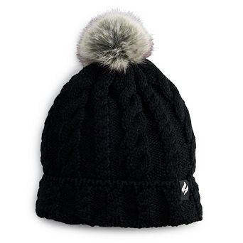 Girls 7-16 Heat Holders Cable Knit Heatweaver Pom Pom Hat