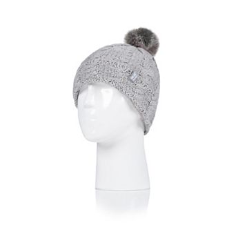 Girls 7-16 Heat Holders Cable Knit Heatweaver Pom Pom Hat