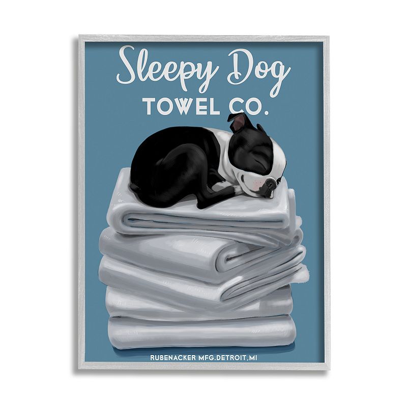 UPC 196216223606 product image for Stupell Home Decor Sleepy Dog Boston Terrier Bathroom Wall Decor, Multi | upcitemdb.com