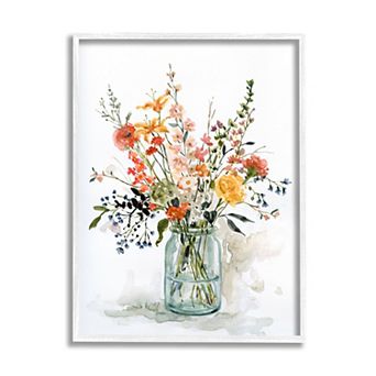 Stupell Home Decor Warm Summer Floral Bouquet Framed Wall Decor