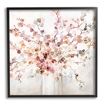 Stupell Home Decor Abstract Warm Floral Vine Bouquet Wall Decor - Black Frame