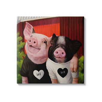 Stupell Home Decor Best Friends Forever Farm Pigs Canvas Wall Decor