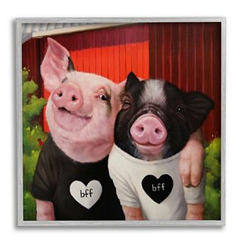 Stupell Home Decor Best Friends Forever Farm Pigs Wall Decor