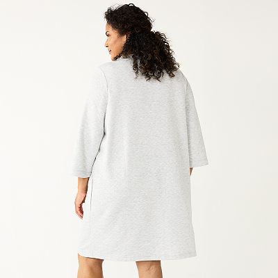 Plus Size Croft Barrow® Quilted Zip Duster Robe