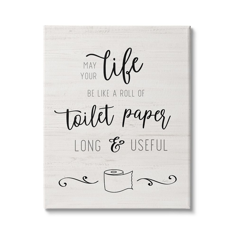 Stupell Home Decor Life Like Toilet Paper Funny Canvas Wall Decor
