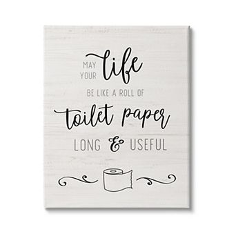 Stupell Home Decor Life Like Toilet Paper Funny Canvas Wall Decor