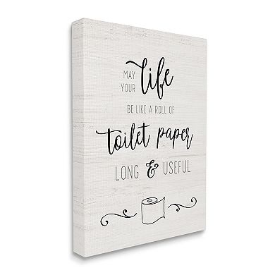 Stupell Home Decor Life Like Toilet Paper Funny Canvas Wall Decor