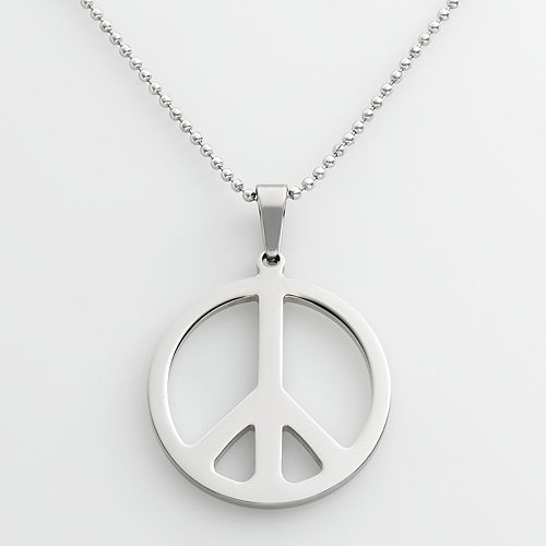 Stainless Steel Peace Sign Pendant