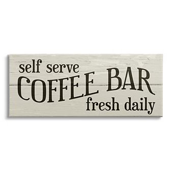 Stupell Home Decor Self Serve Coffee Bar Sign Canvas Wall Decor