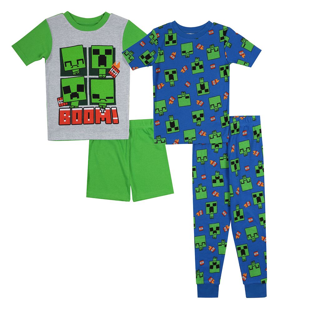 Boys 6-12 Minecraft "Problem Creeper" 4-Piece Pajama Set