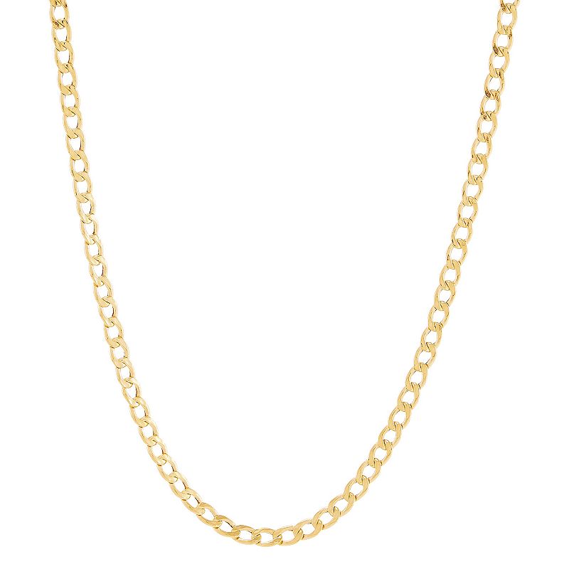 Everlasting Gold 14k Gold Hollow Curb Chain Necklace, Womens, Size: 20,