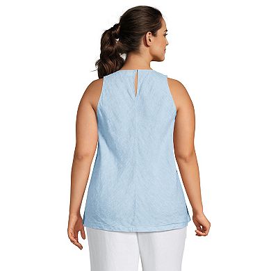 Plus Size Lands' End Linen Tank Top
