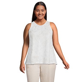 Plus Size Lands' End Linen Tank Top