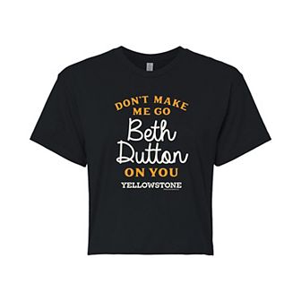Juniors' Yellowstone Beth Dutton Cropped Tee