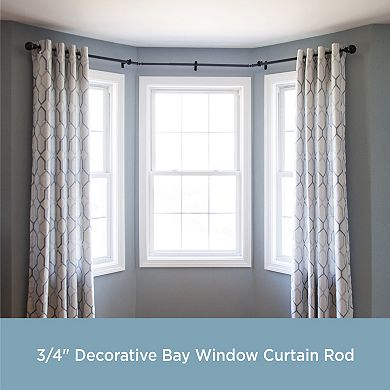 Kenney Bryce ¾” Decorative Bay Window Curtain Rod